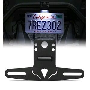 UTV License Plate Holder with Light Aluminum License Plate Frame Mount